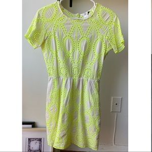 Dolce Vita Sarus Neon Yellow Eyelet Dress